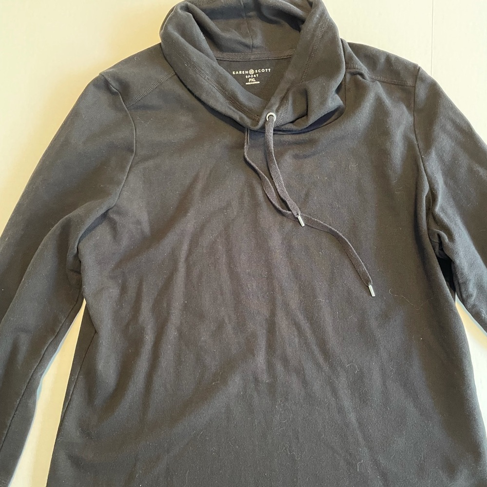 Karen Scott Sport black scoop neck sweater